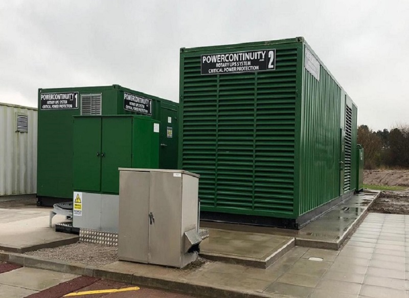 power continuity rotary flywheels in bespoke green containers